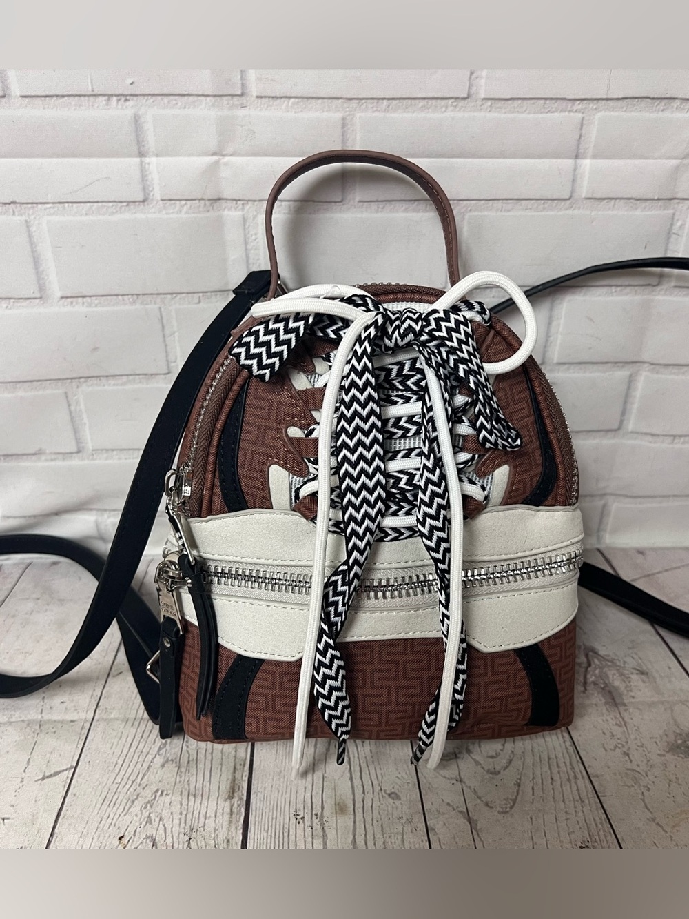 Steve Madden Roaring Mini Backpack Purse Sneaker Laced Football